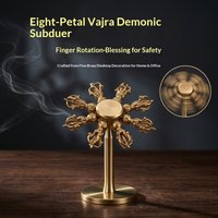 Chinesischer Stil 2-in-1 Messing-Vajra-Fidget-Spinner, abnehmbares orientalisches mystisches Schreibtisch- und Auto-Ornament, Stressabbauendes Drehspielzeug als Geschenk