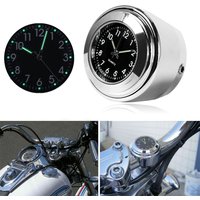 Waterproof Luminous 22/25mm Motorcycle Bike Handlebar Mount Dial Quartz Clock Watch For Harley Honda Yamaha SUZUKI Black Silver