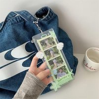 Cute Star Four-compartment Acrylic Photocard Holder Idol Photo Storage Display Protect Pendant DIY Decor Gifts