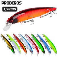 Proberos Minnow Fishing Lures Set Hard Bait Plastic Artificial Fish Bass Sunfish Imitation Sea and Freshwater Tackle