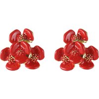 French Palace Retro Enamel Flower Earrings Vintage Handpainted CZ Crystal Orchid Bee Ball Floral Studs Jewelry Gift