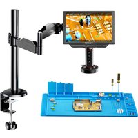 TOMLOV 4K Digitalmikroskop Autofokus 2000-fache Vergrößerung TM4K-AF Flexibler Armständer HDMI Löt-Mikroskop für Elektronikreparaturen Schmuckinspektion 8-Zoll-Display TV-Unterstützung