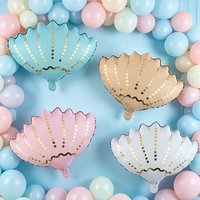 3pcs Shell Balloons, Elegant Colorful Conch Foil Balloon, For Birthday Party, Summer Beach, Under the Sea, Ocean Decoration