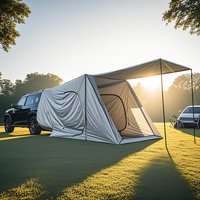 Easy-Install Car Back Tent with Weatherproof Floor & Sky Canopy - Instant Setup, 2-4 Person SUV Camping Essential