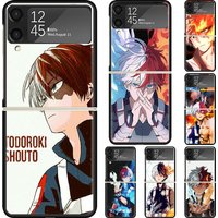 My Hero MHA Todoroki Shoto Hard PC Phone Case For Samsung Galaxy Z Flip 7 6 5 4 3 Black ZFlip7 ZFlip6 Flip5 Flip4 Flip3 5G Print