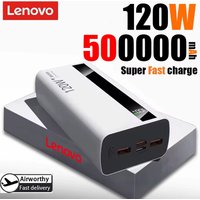 Lenovo 120W 500000mAh High Capacity Power Bank Super Fast Charging Power Bank Portable Battery Charger For iPhone Samsung Xiaomi