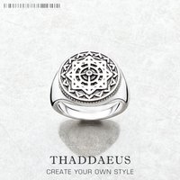 Ring Vintage Compass Nostalgic Fine Jewerly For Women Men 2023 Spring Brand New Love Gift In 925 Sterling Silver