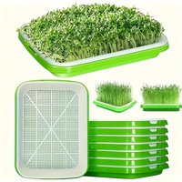 4Pcs (2 Sets) Quick Harvest Seed Germination Tray, Waterless Sprouting Kit with Drainage Holes for Peas, Beans, Wheat, Pet Herbs