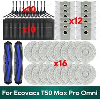 Compatible for Ecovacs T50 Max Pro Omni /T50 Max Pro Omni Gen2 Accessories Main Brush Hepa Filter Dust Bag Mop Cloth Spare Parts