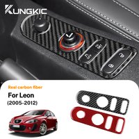 for Seat Leon 2005 2006 2007 2008 2009 2010 2011 2012 Car Gear Shift Panel Real Soft Carbon Fiber Sticker Accessories