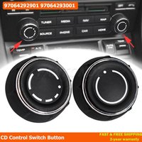 For Porsche Cayenne Panamera 2010-2016 Center Console Audio Volume Knob Cover 97064292901 CD Control Switch Button 97064293001