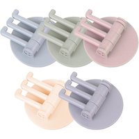 Kitchen Rotatable Self Adhesive Wall Mounted Bathroom Clothes Hanger Wall Hook Key Holder Storage Rack