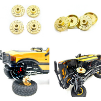 Metal Upgrade Kit for FMS FCX24M 1/24 RC - Fits Range Rover Discovery D90/D110/Tacoma, w/ 7mm Adapter & Brass Counterweight