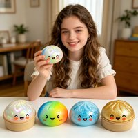 Simulated Bun Shape Pinch Happy Colorful Soft Slowly Rising Squeeze Ball Slow Rebound Squeeze Ball Restless Toy Children's Gift