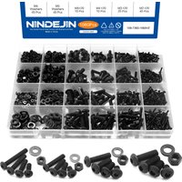 1060pcs M2 M3 M4 M5 Hex Socket Screw Set Carbon Steel Flat Round Cap Head Screws Bolts and Nuts Assortment Kit with Storage Box image 4