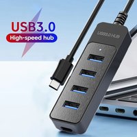 USB 3.0 Power Adapter 4 Port USB Splitter Hub USB Hub Type C HUB Multiple Expander High Speed Hub For Computer Laptops Accessory