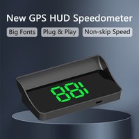Universal Car HUD Display GPS Speedometer KMH MPH Projector with Big Digital Fonts Plug and Play Auto Accessories for All Vehicl