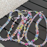 Y2K Dreamy Colored Transparent Acrylic Heart Star Geometric Bead Choker Necklace For Girl Cute Gift Accessories Holiday Parties