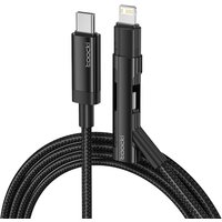 Toocki 2 in 1 USB C Charge Cable 60W For Huawei Portable USB C To Type C Lighting Charging Cable For iPhone 14 13 12 Samsung S23