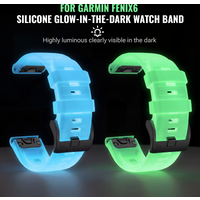 Quick Fit 22 26mm Leuchtendes Silikon-Uhrenarmband für Garmin Fenix 6 6X 7 7X 5 5X Plus Epix Pro Enduro 3 Forerunner 970 965 Fenix8