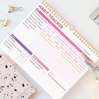 1Pc Habit Tracker Notebook, Spiral Daily Goal Planner with Monthly, Weekly Checklists & Notes Pages