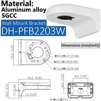 DH-PFB2203W Wall Mount Bracket Aluminum Alloy Hemispherical Universal Bracket Dome Turret Camera Built-in cavity hidden cable