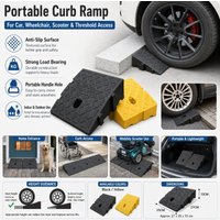 Portable Curb Ramp for Car, Wheelchair| Anti-Slip, Durable, and Lightweight | Easy Access for Thresholds and Curbs