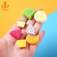 10pcs Simulated fruit accessories: orange, pineapple, banana, dragon fruit ornaments