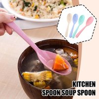 Kids Wheat Straw Spoon Dinner Soup Multifunctional Kitchen Tableware Elongated Non Slip Handle For Travel Outdoor Portable Tools