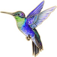 Cute Creative Colorful Hummingbird Bird Badge Pins For Women Unisex Cartoon Clothes Bag Accessories Brooch Fashion Friend Gift