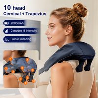 Strong 10-Heads Hand Pinching Neck And Shoulder Massager Wireless Trapezius Back Waist Neck Cervical Kneading Massage Shawl