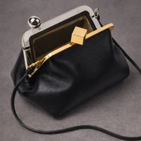New Design Frame Small Kisslock Clip Clutch Bag for Women Solid Color Pu Leather Designer Women's Underarm Shoulder Bag 2026
