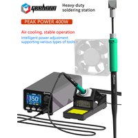 GEEBOON HC24 400W Wytrzymała Stacja Lutownicza Kompatybilna z Grotami Lutowniczymi 115/210/245/470/T12, Wyświetlacz Kolorowy z Wykresem Temperatury