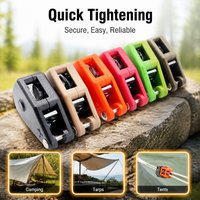 Rope Tensioner Pulley Adjuster Fits 3-4.2mm Guy Lines Canopy Cord Tightener Outdoor Camping Fittings Portable Rope Controller