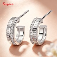 Smyoue 1mm Brilliant cut Full Moissanite Stud Earrings for Women D Color Sparkling Party Girls Jewelry 100% 925 Sterling Silver
