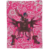 Arcane Jinx Art Book Pink Cover Wool Blanket Novelty Throw Blankets for Bed Sofa Couch 125*100cm Bedspread