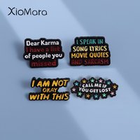 Funny Slogan Proverbs Enamel Pins Creative Geometric Badge Clothes Shirt Brooch Accessories Backpack Jewelry Wholesale Lapel Pin