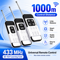 433MHZ Wireless RF Remote Control 1 2 4Keys EV1527 Learning Code 1000M Garage Gate Door Opener Remote Control For Home Appliance