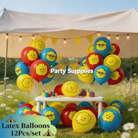 Building Block Themed Latex Balloon Vivid Pattern Shower Celebration Birthday Party Scene Layout Decoration Supply Kit Gifts