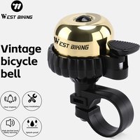 WEST BIKING Mini Bike Thumb Bell Retro Copper Clear Ringtone Bicycle Bell Cycling Handlebar Horn MTB Road Bike Accessories