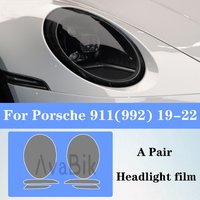 Car Customizable Headlight Protection Film For Porsche 911(992)2017-2022 TPU Smoke Black Transparent Anti-scratch Repair Sticker