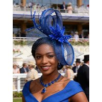 Royal Blue Mesh Hair Fascinator Hat Accessories Ladies Women Elegant Church Wedding Veil Race Headdress Bride Cocktail Pillbox image 4