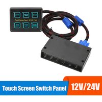24V 12V Switch Panel 6 Buttons LED Touch Screen Car Light Toggle Relays System Caravan Accessories for Boat Marine Truck Trailer