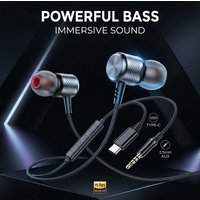 Deep Bass Metal Headphones Wired DAC Type C 3.5mm Earphones With Mic Earbuds Sport Music Headset For Mobile Phones Laptops PC