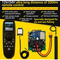 1Set RX40P-TXG7 1.54-inch Screen Remote Control Receiving Board w 5V Fan Optional GPS Module for RC Trawler Boat Ice/Sea Fishing