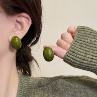 Korean Style Vintage Acrylic Resin Stud Earrings for Women Semi-Circle Fashion Jewelry Accessory for Parties And Gifts
