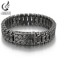 Fongten Rotre Totem Bracelets For Men Stainless Steel Wristband Charm Men Bracelet Bangles Hip Hop Gold Color Jewelry Wholesale