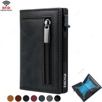 Rfid Credit Card HolderMen Wallets Luxury Money Bag Purse Metal Aluminium Slim Thin Small Smart Minimalistic Wallets for Men