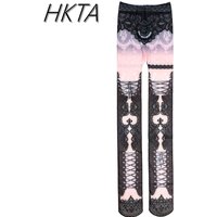 Japanese Sweet Girls Y2k Print Lolita Pantyhose Summer New Harajuku JK Hot Girl Cosplay Slim-Fit Leggings Women Sexy Stockings