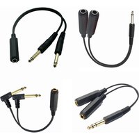 1Pcs 6.35 Mm Male & Female To 2 6.35 Mm Female Adapter Cable 1/4 6.35mm Plug To Dual 6.35mm Jack Y Splitter Stereo Audio Cord